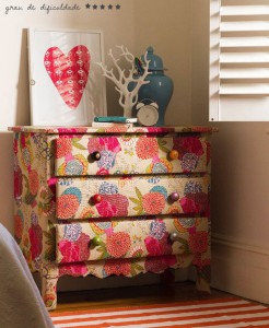 Decoração Patchwork | Revestimento de Comoda Decoração Patchwork | Revestimento de Comoda